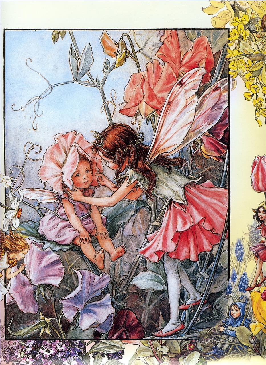 the sweet pea fairies Fantasy Oil Paintings
